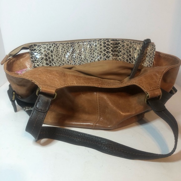 The Sak Brown Leather Handbag. Medium Lmtd Edition. Colorful Polyester Liner. - Picture 7 of 8